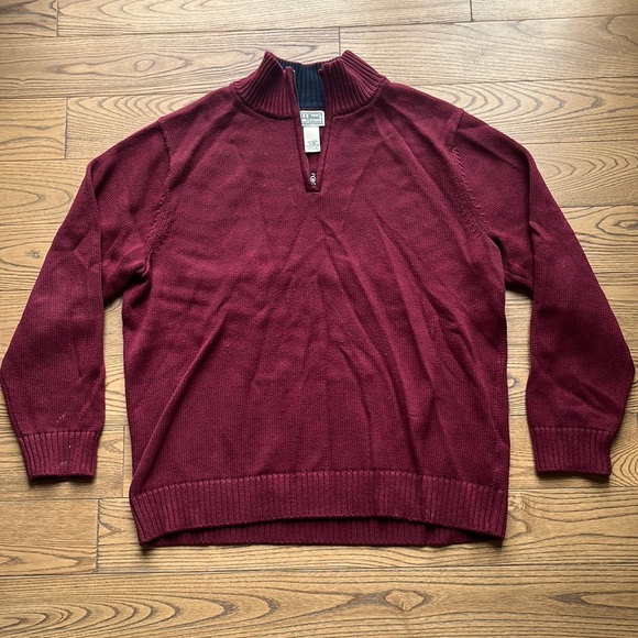 L.L. Bean Men's Double L® Cotton Sweater, Quarter-Zip, size XL - Picture 2 of 10